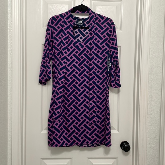 Escapada, Dress, Small, NWT, Geometric, Purple and‎ Navy - Picture 1 of 6